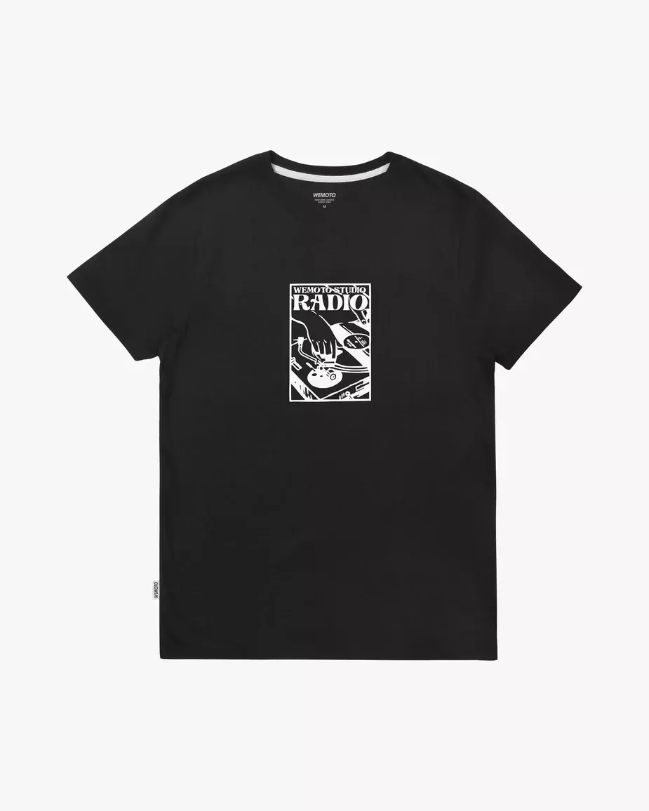WEMOTO Turntable Printer Artwork Herren T-Shirt Print schwarz